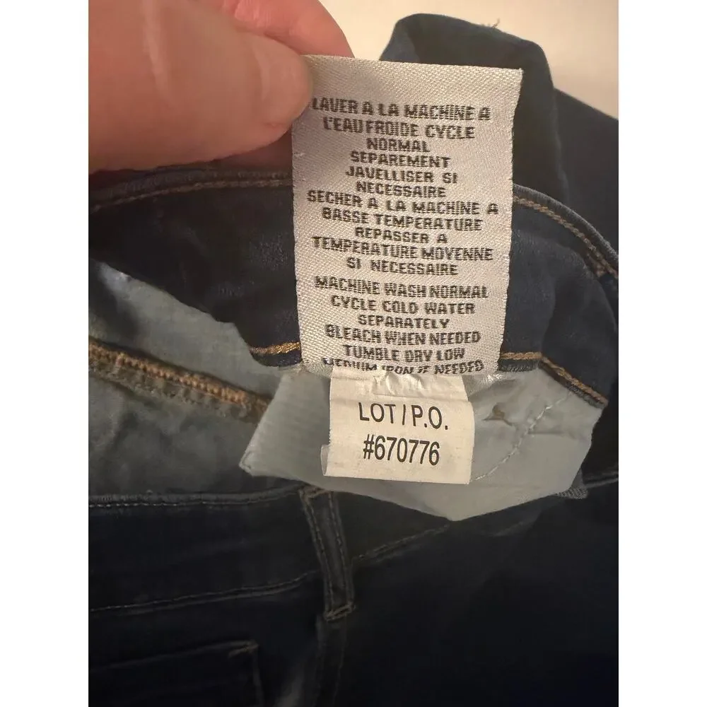 Tribal Jeans Womens 10 Pull On Stretch Straight Leg Dark Wash Denim